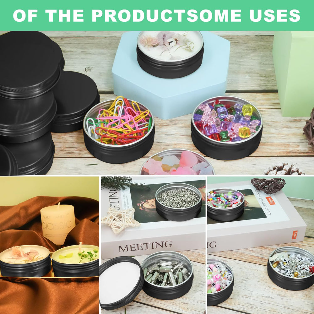 YQ black-lid 2oz tin showcases durability and reuse for home projects.