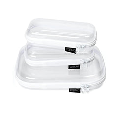 YQBRAO 3-pack clear hard shell case closeup shows rugged waterproof protection