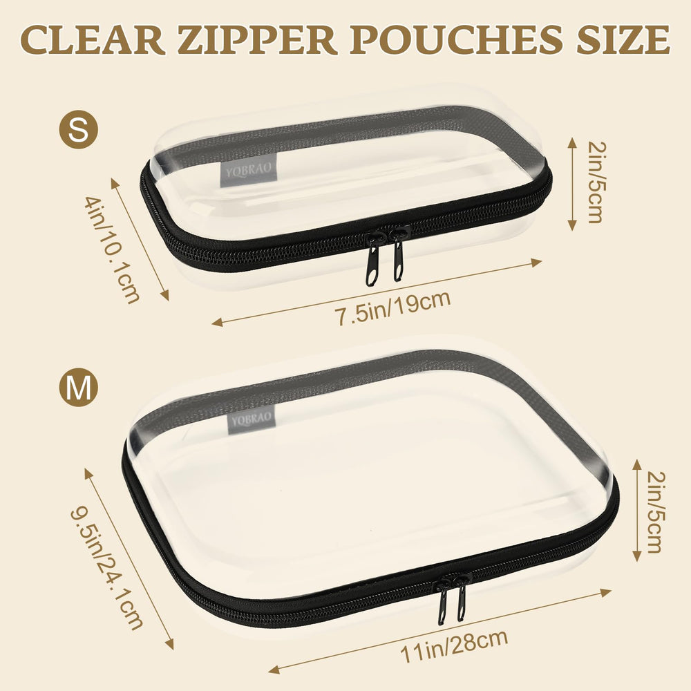 YQBRAO clear hard shell case zipper detail, reinforced closure protects contents.