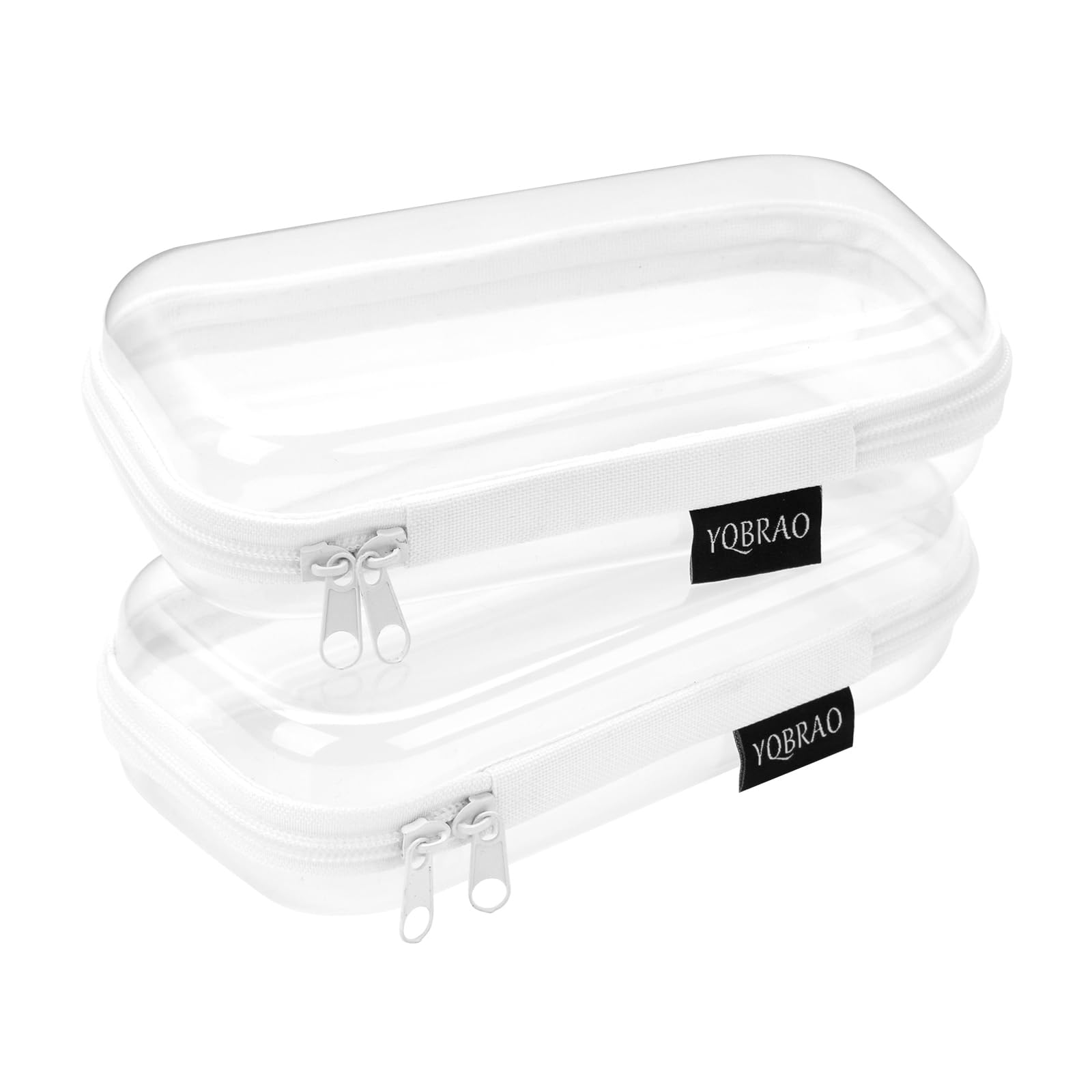 YQBRAO clear zipper case travel front view for quick-access organization