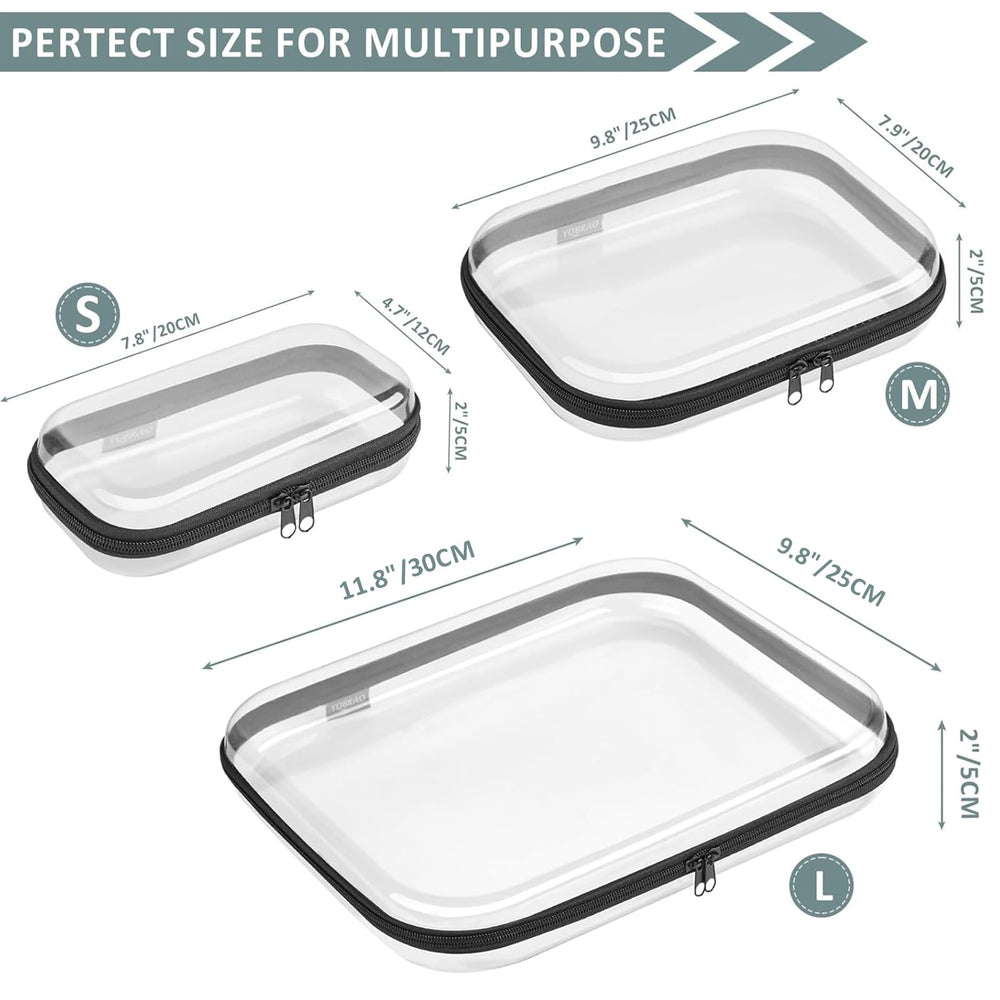 YQBRAO compact toiletry case ready for travel essentials and liquids.