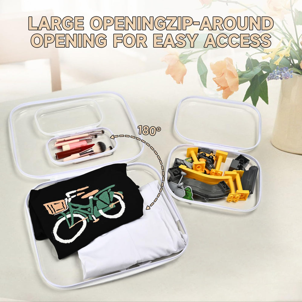 YQBRAO transparent storage bins in a playroom for easy toy organization
