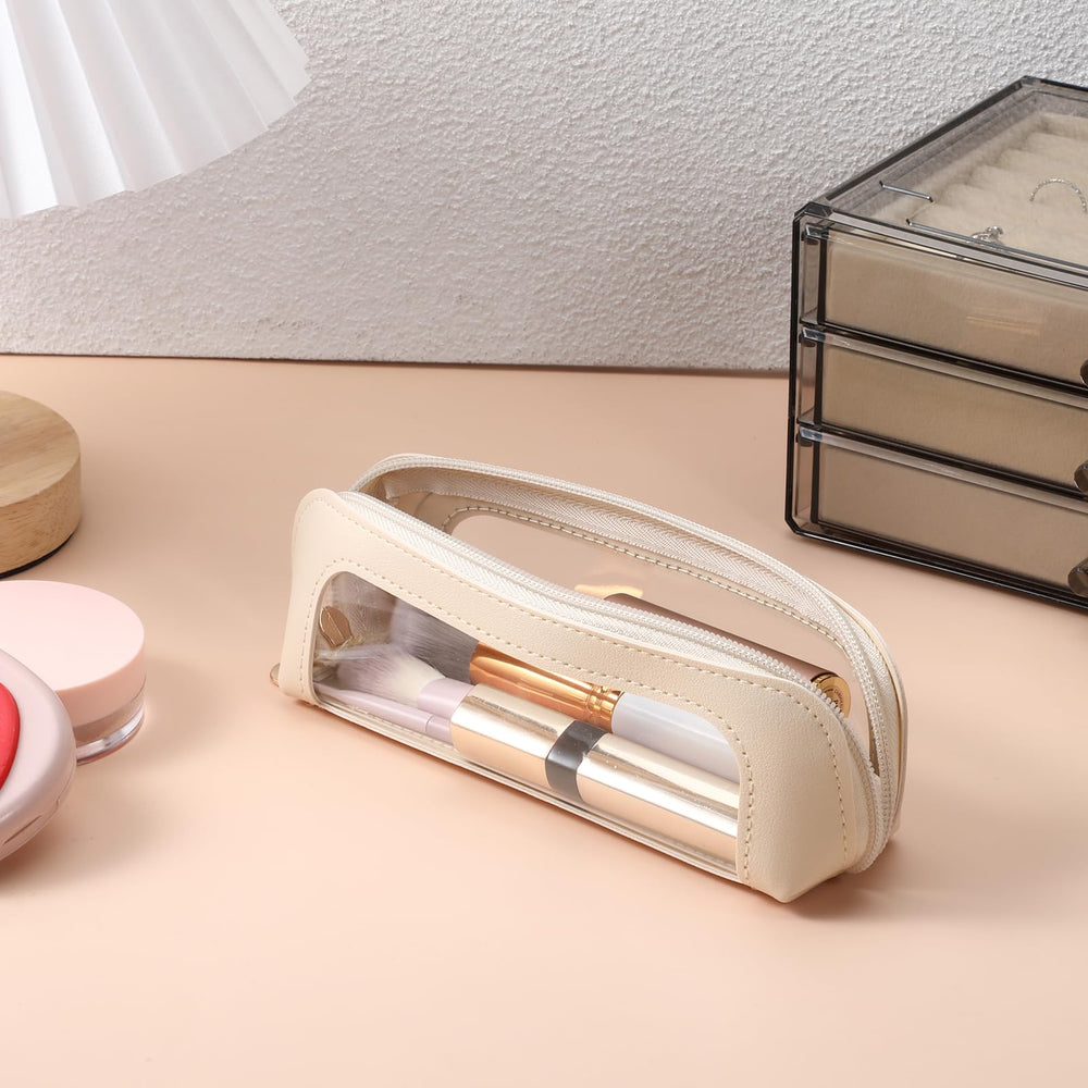 YQQYG makeup bag flat-packable design emphasizes space-saving travel solution.