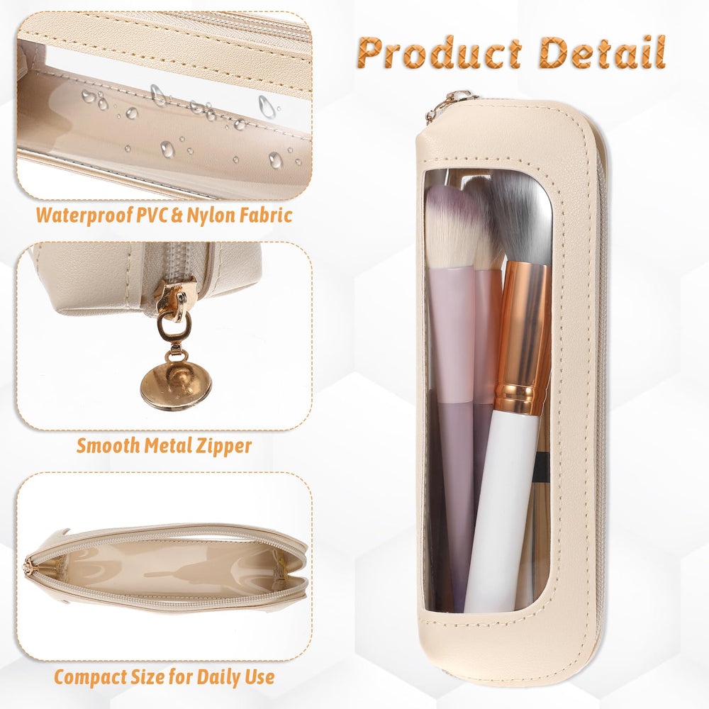 YQQYG makeup bag tucked in a suitcase illustrates compact, lightweight travel companion.