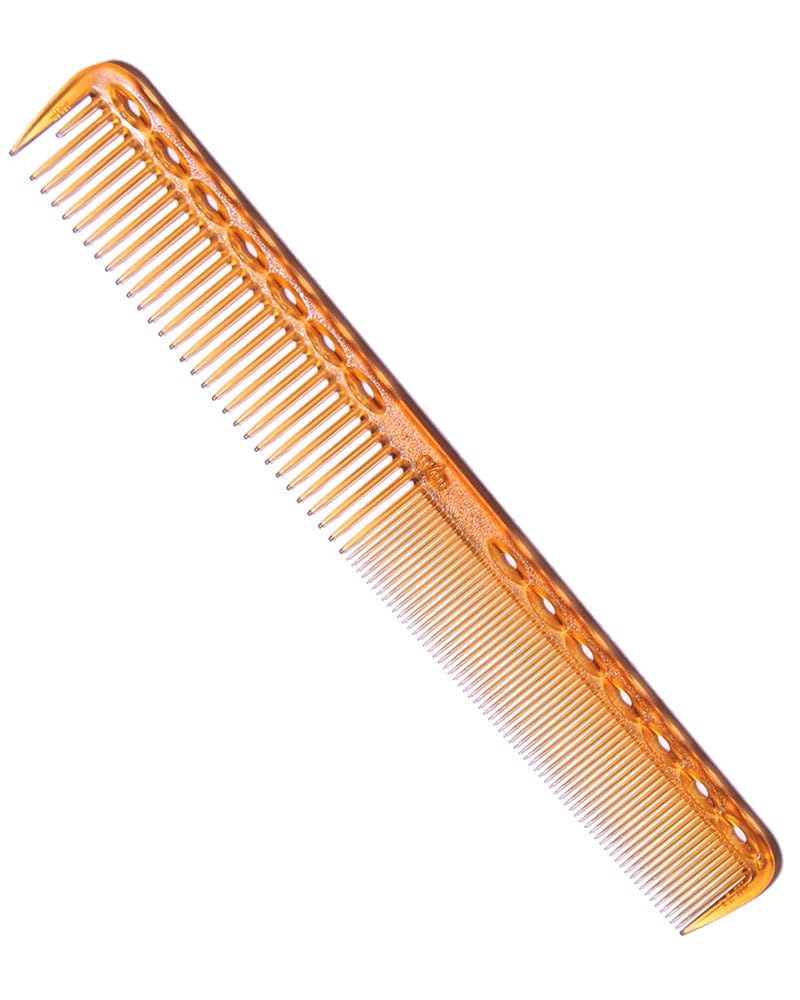 YS Park 339 fine cutting comb camel top view with precise teeth