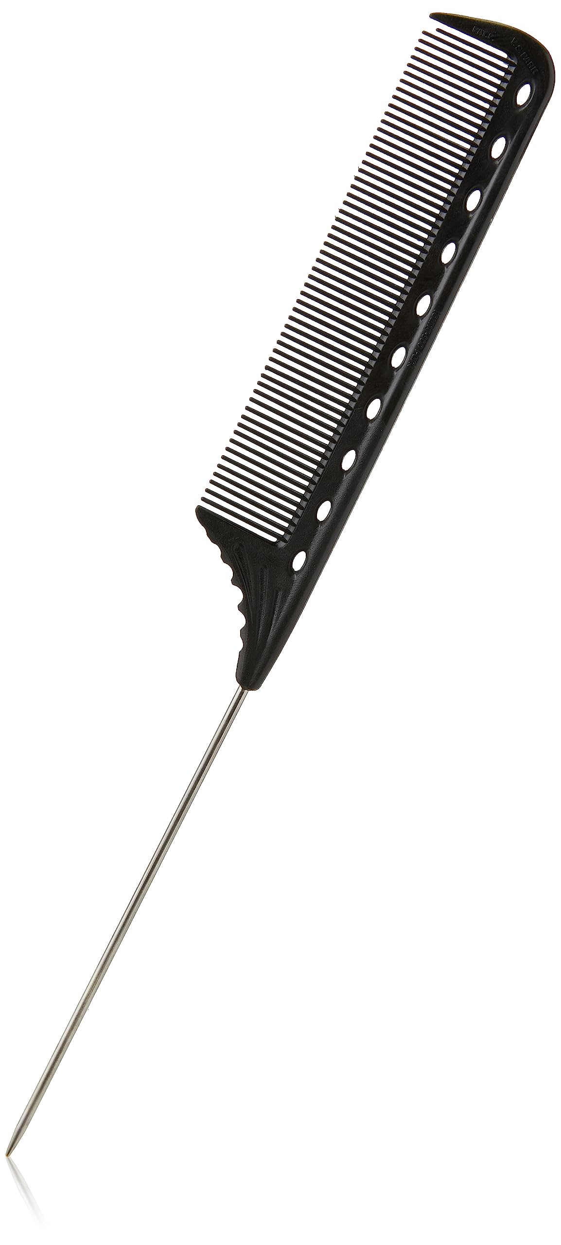 Y.S. Park YS-102 carbon black comb top view for precise backcombing