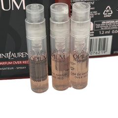 YSL Black Opium 1.2ml travel-friendly sample bottle for quick refreshment on the go.