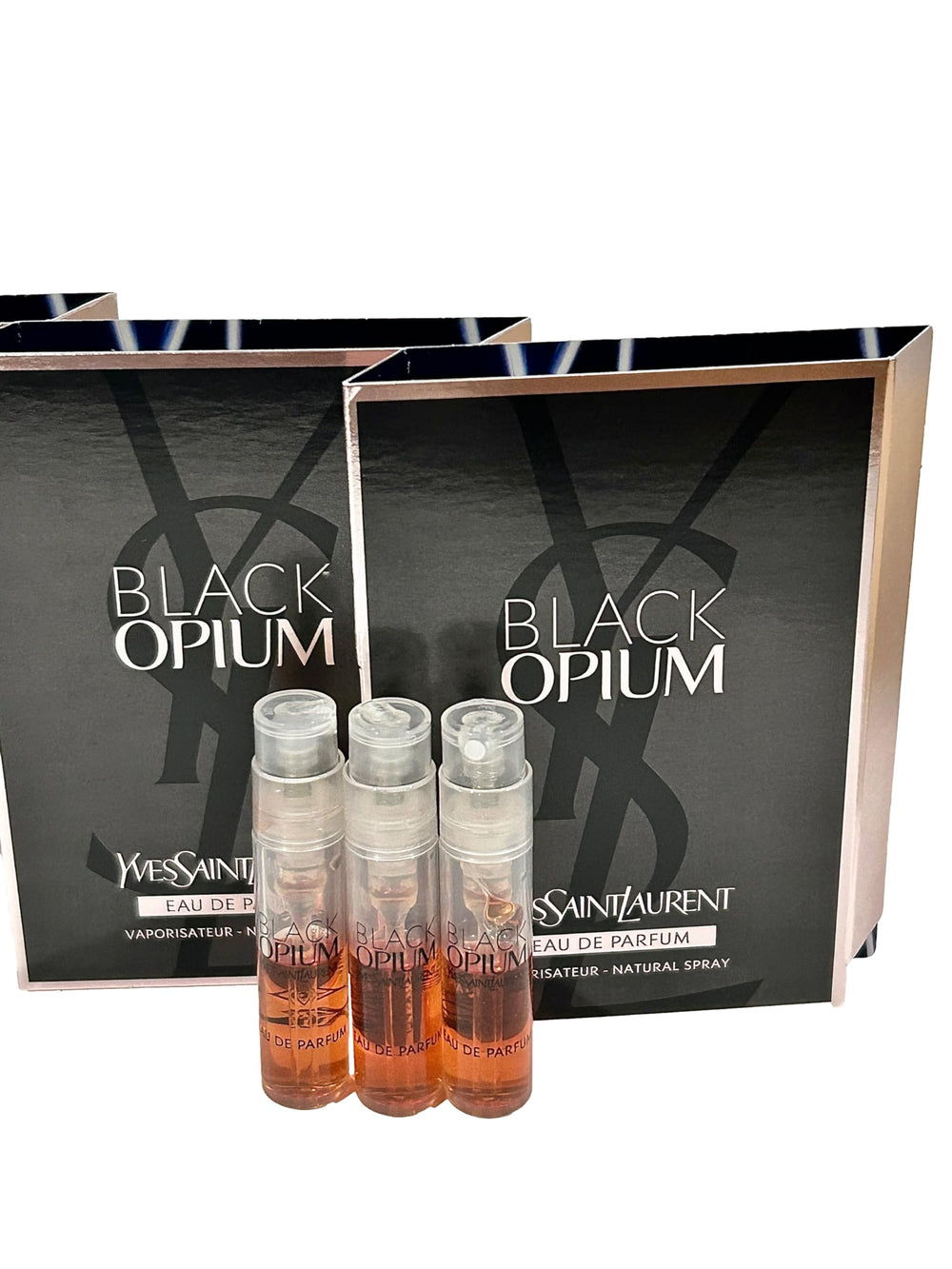YSL Black Opium mini set packaging shown for travel-ready sampling