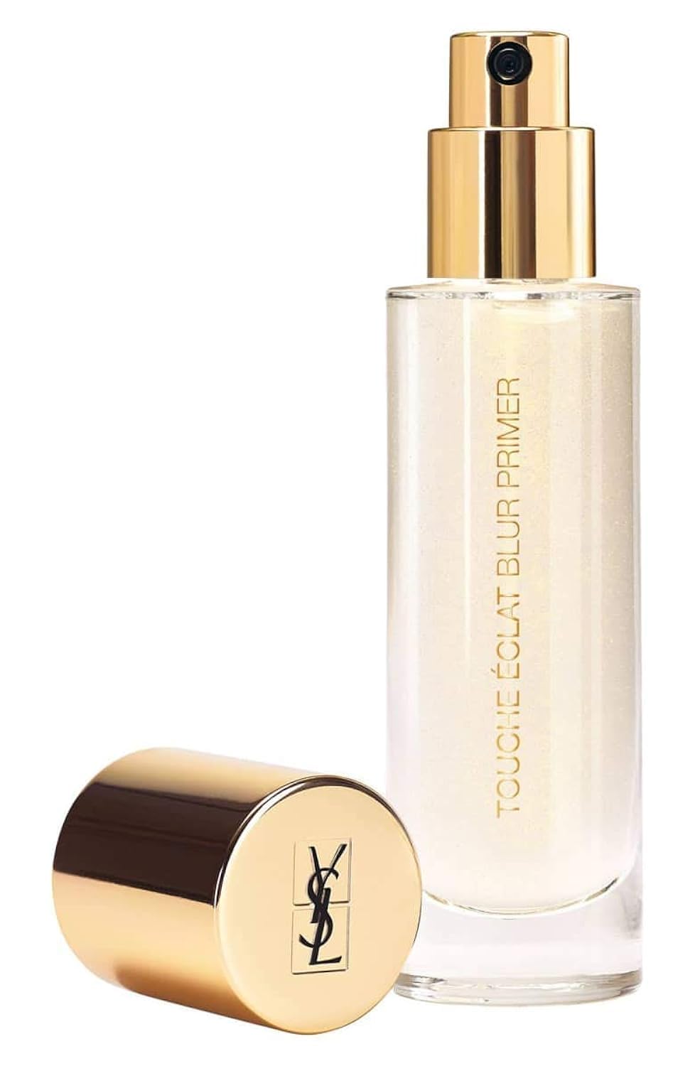 Yves Saint Laurent Blur Primer Silver bottle with soft glow for radiant skin prep