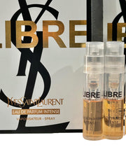 YSL Libre Intense sample vial showcasing compact perfume tester.