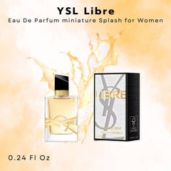 YSL Libre mini splash label emphasizes branding and gift-ready presentation.