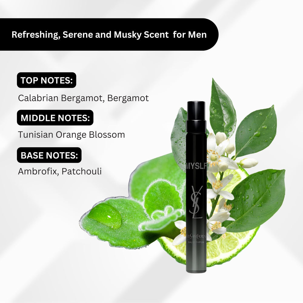 YSL MYSLF refillable travel spray image emphasizes eco-conscious packaging
