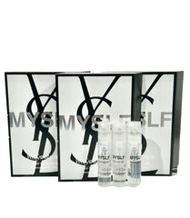 YSL MYSLF sample spray travel pack with three compact vials for on-the-go fragrance.