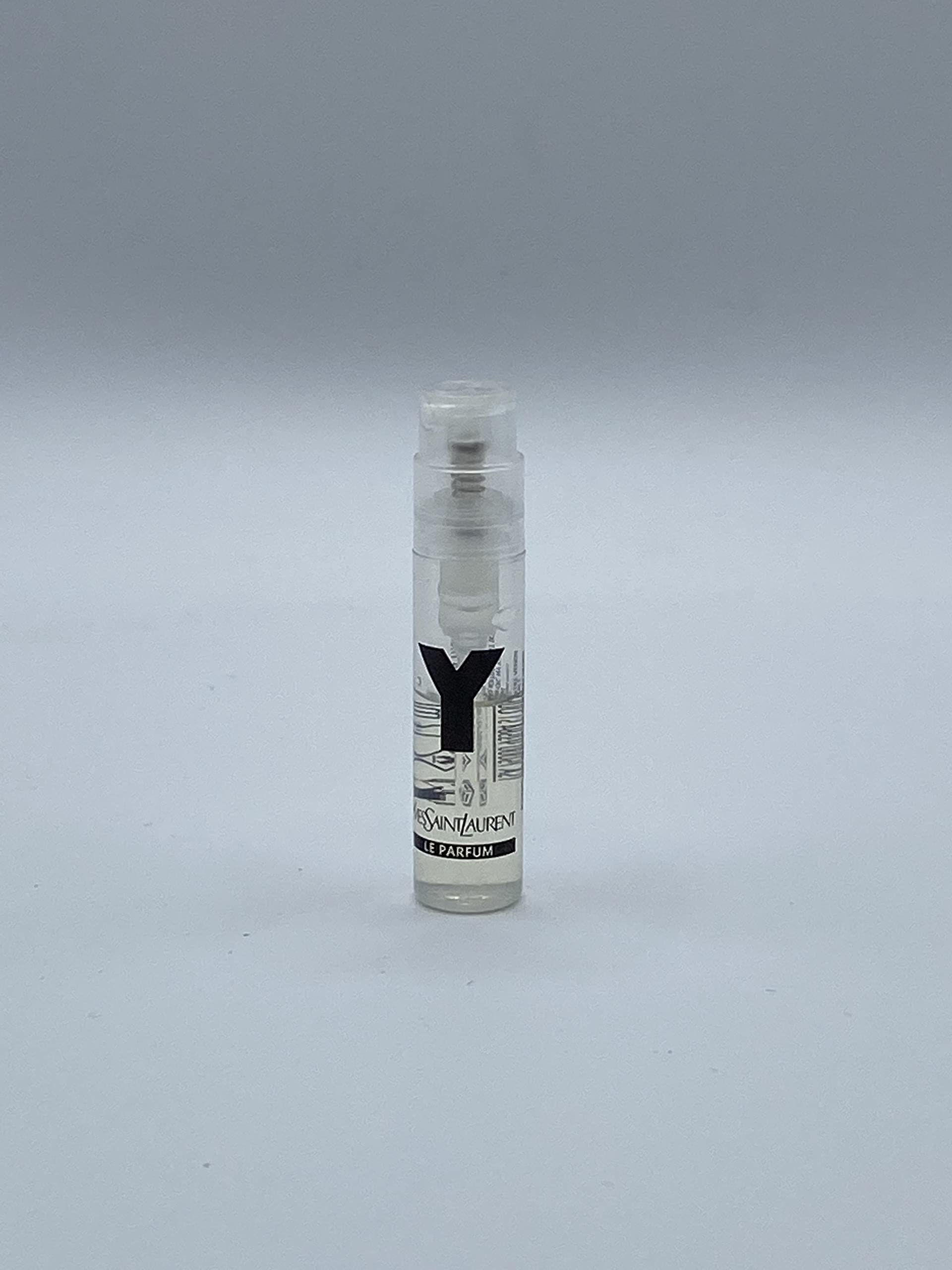 Yves Saint Laurent Y for Men bottle label close-up highlighting premium branding and scent promise.