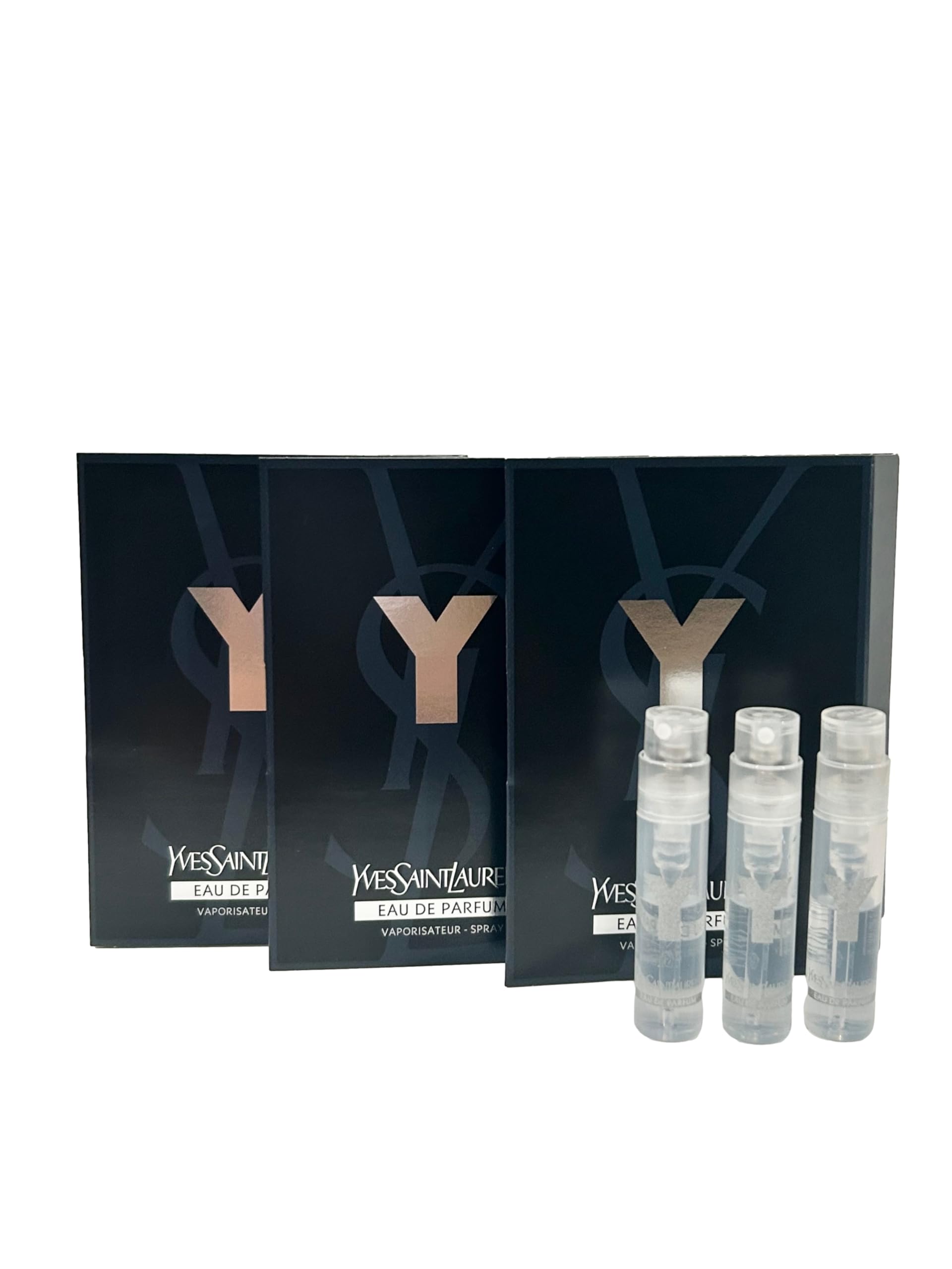 YSL Y Men EDP sample travel set: compact vials for on-the-go scent sampling.