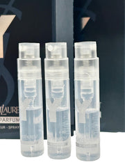 Display of YSL Y Men EDP vials: easy-to-test scents before purchasing.
