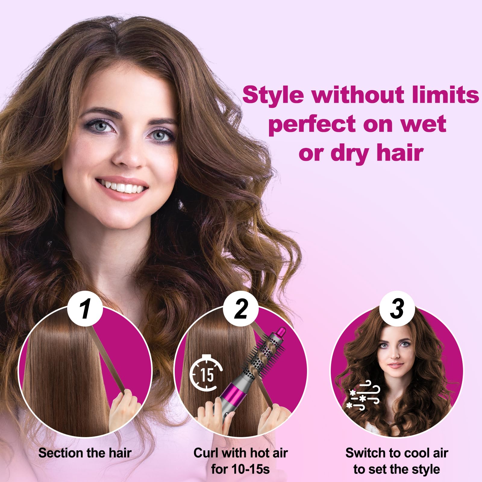 YTCHYYSK 4-in-1 styling system for smoothing, volume, drying, curling