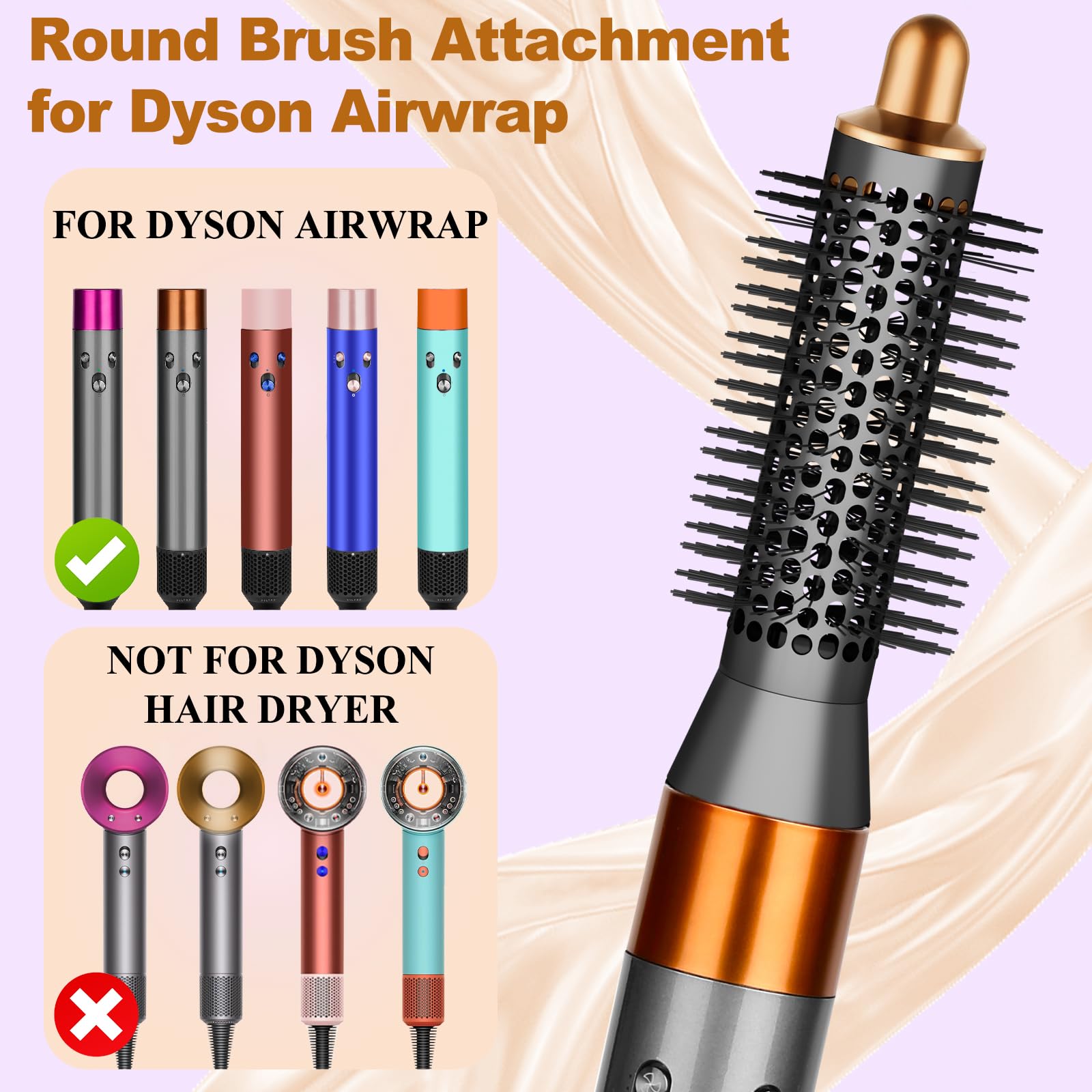 YTCHYYSK tiny round brush close-up highlighting compact design for quick styling.