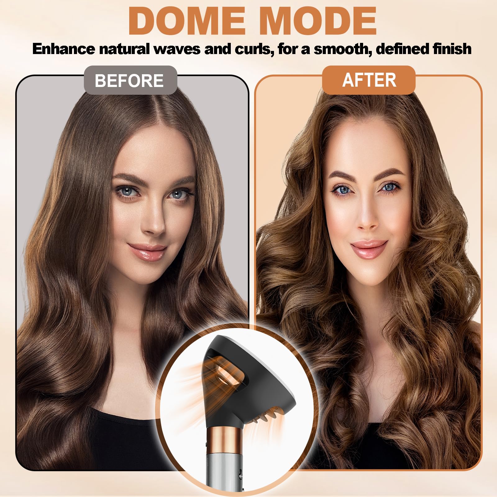 YTCHYYSK diffuse mode with longer prongs creates voluminous coils.