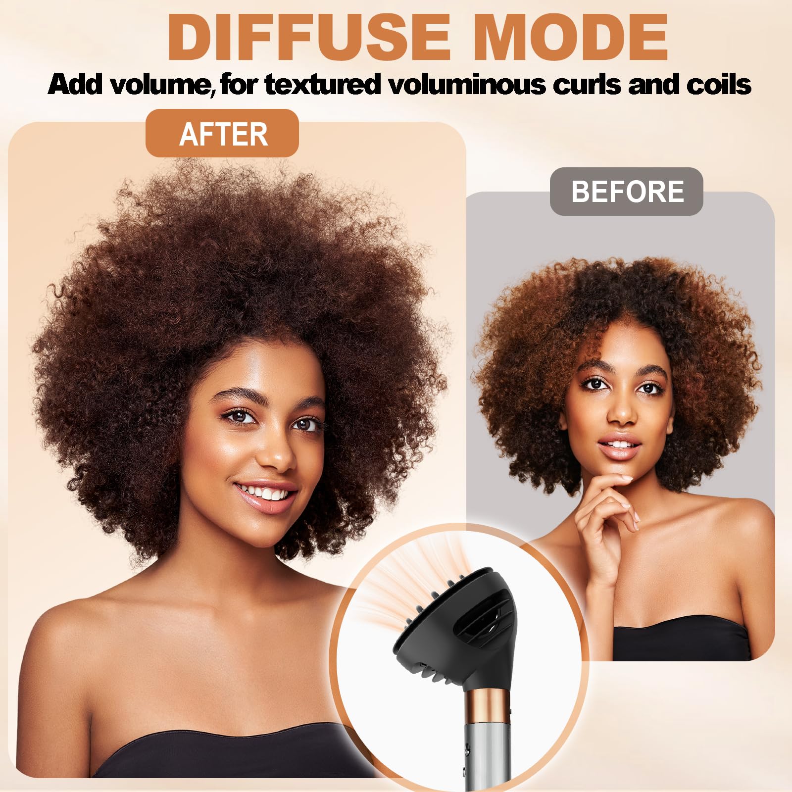 YTCHYYSK diffuser compatible with Dyson Airwrap for easy styling.
