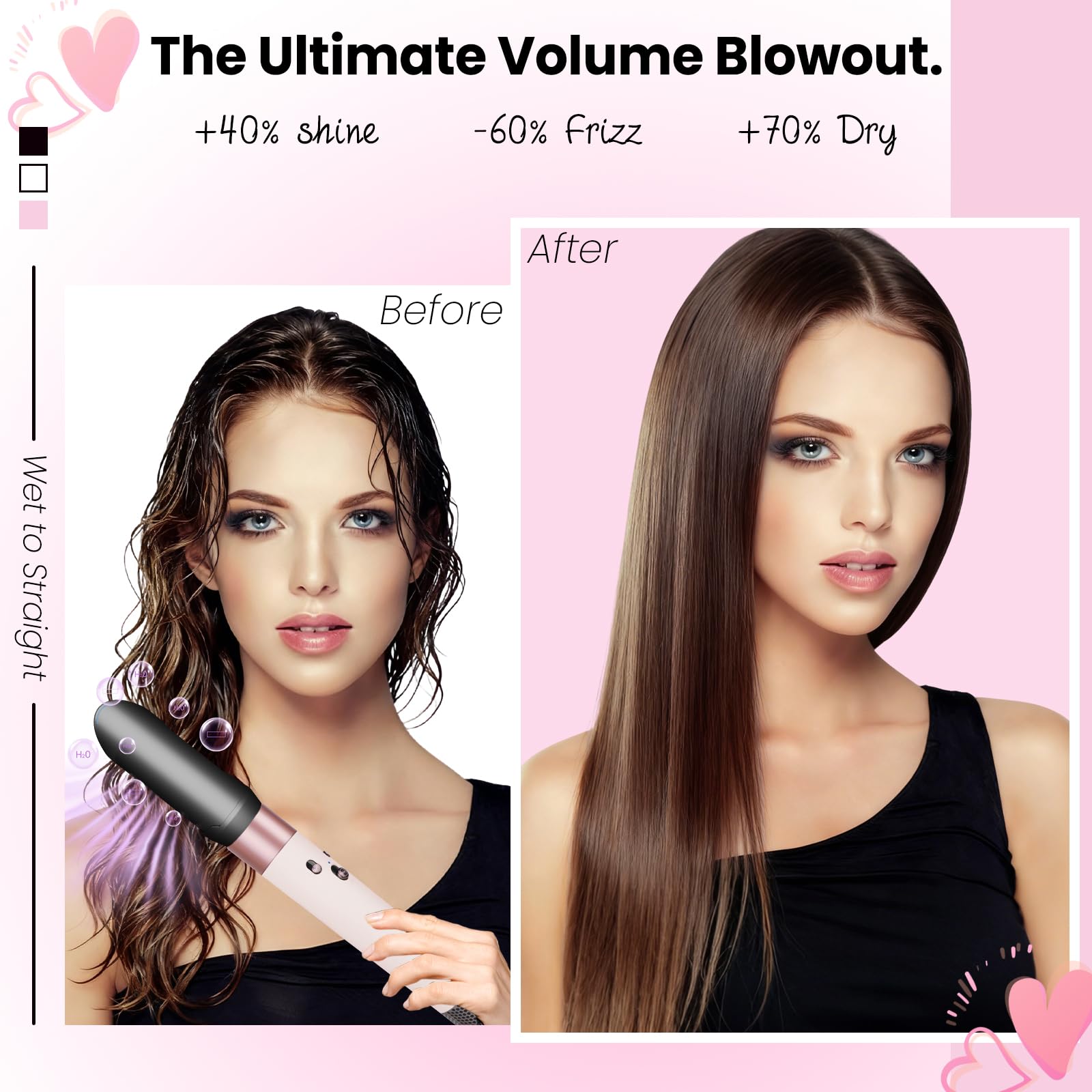 YTCHYYSK Hair Smooth Attachment enables one-step styling with simple on-off operation.
