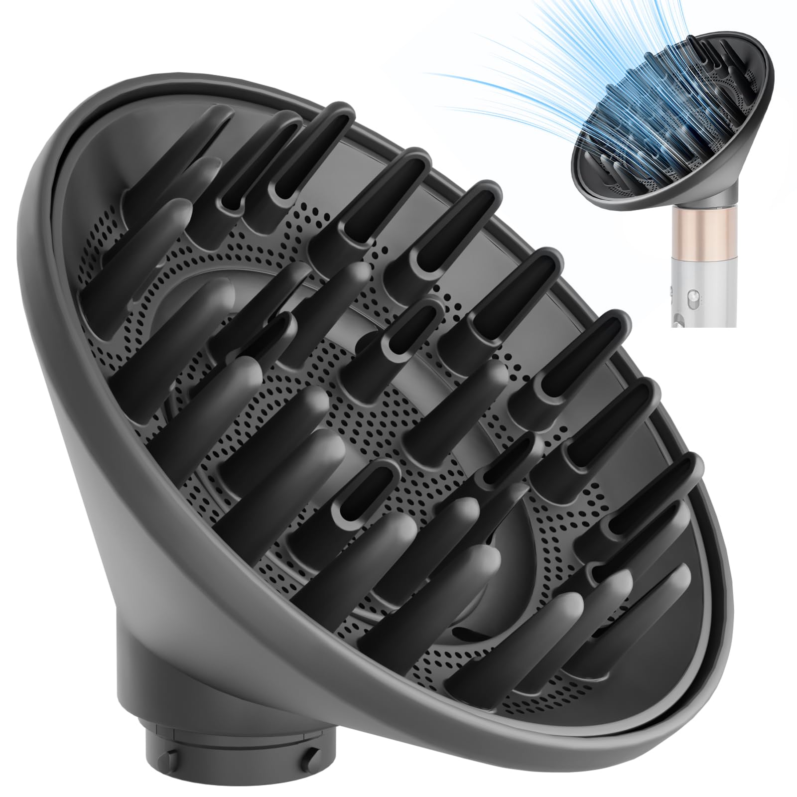 ytchyysk large diffuser for dyson airwrap attachment speeds drying and defines curls.
