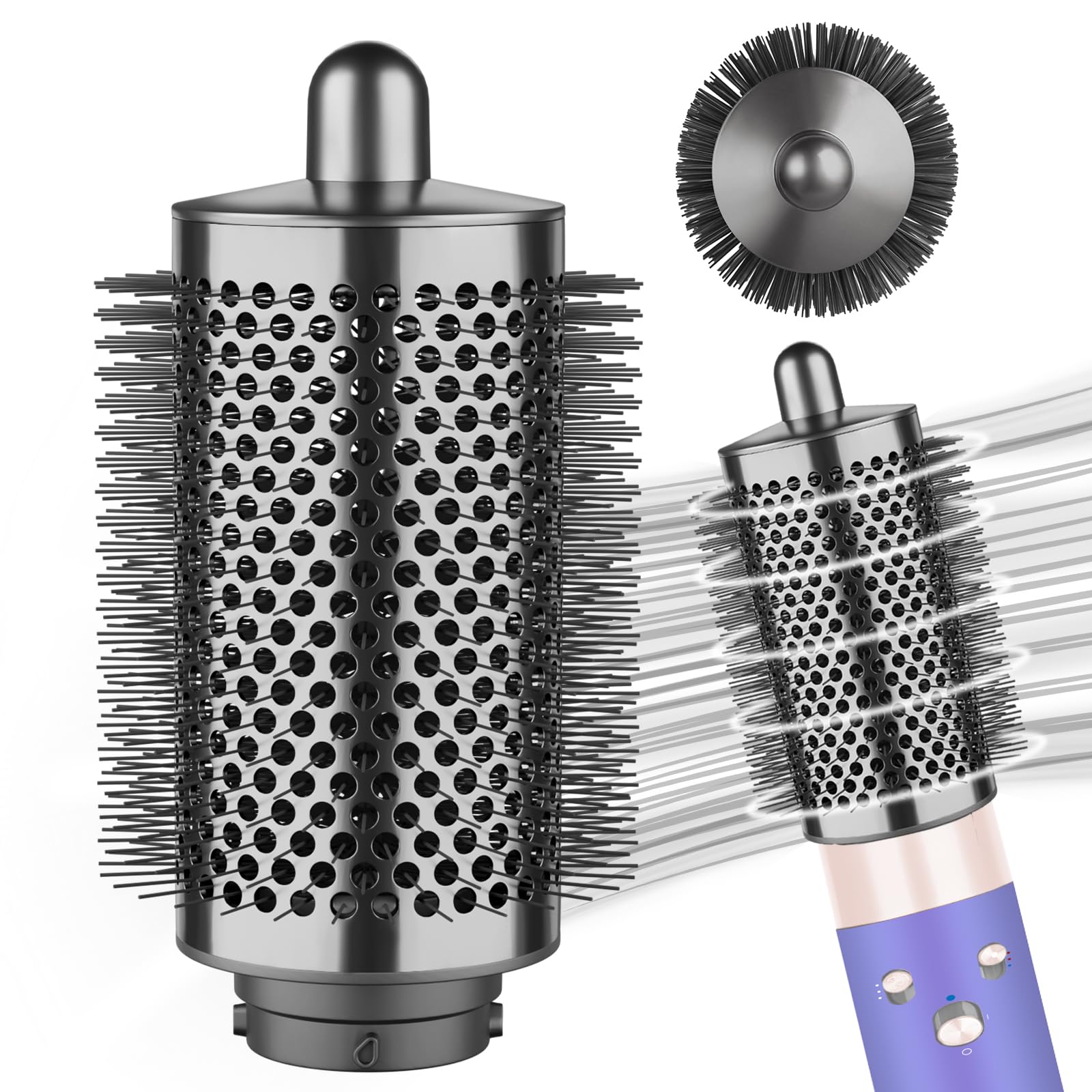 YTCHYYSK large round volumizing brush for Dyson Airwrap attachment boosts curls and volume.