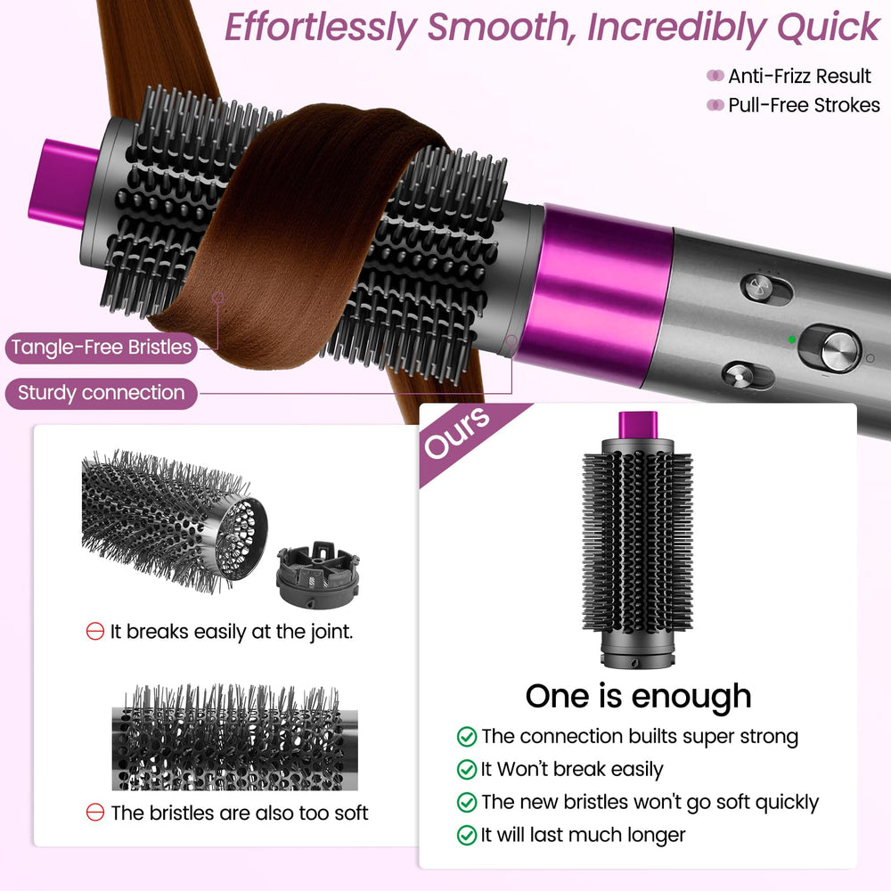 YTCHYYSK rose round brush attachment helps add volume and curls while drying.