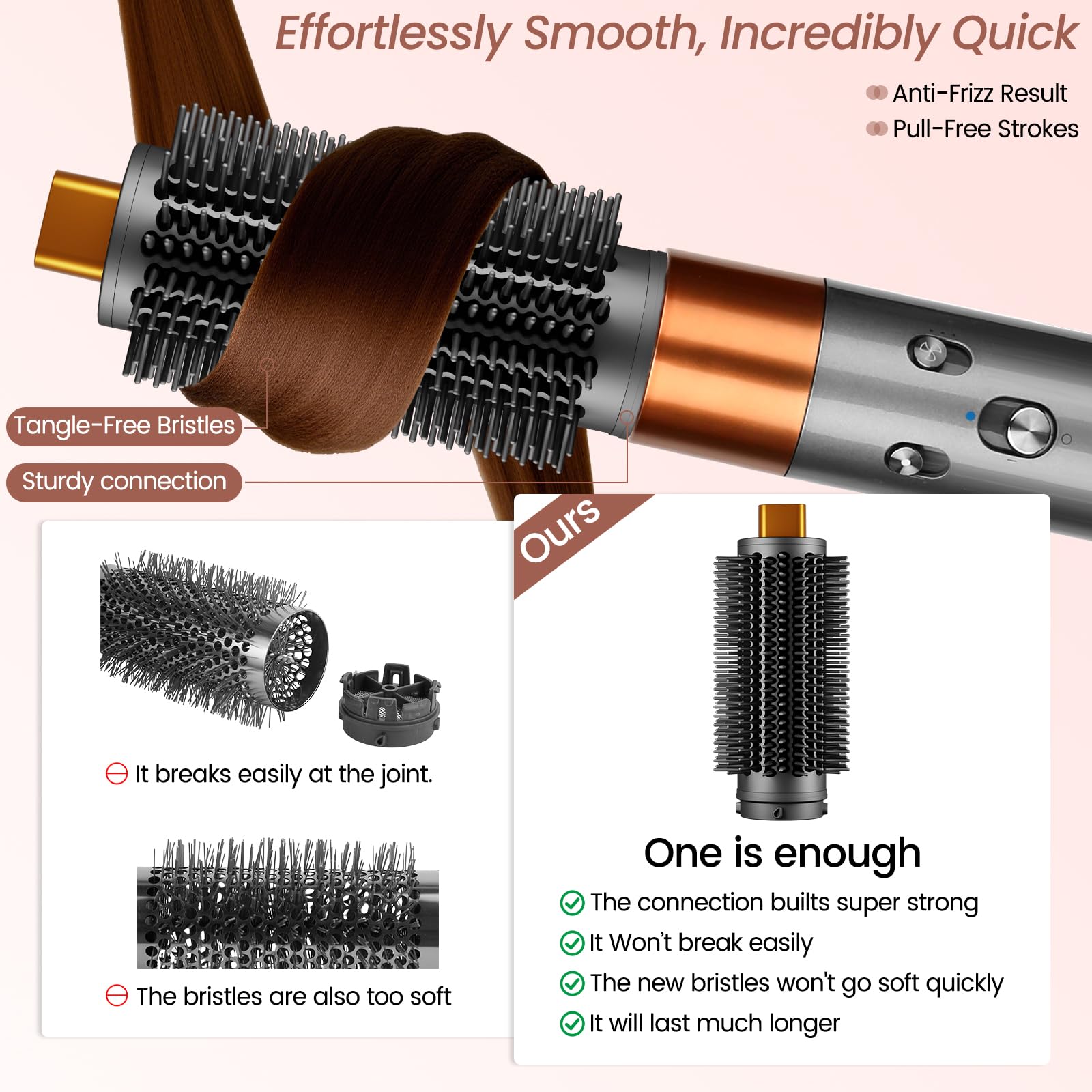 Soft bristles of YTCHYYSK attachment grip hair for smooth styling