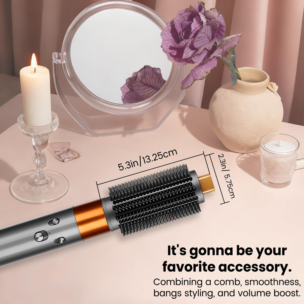 Gold-toned YTCHYYSK styling tool complements use and adds a luxury touch