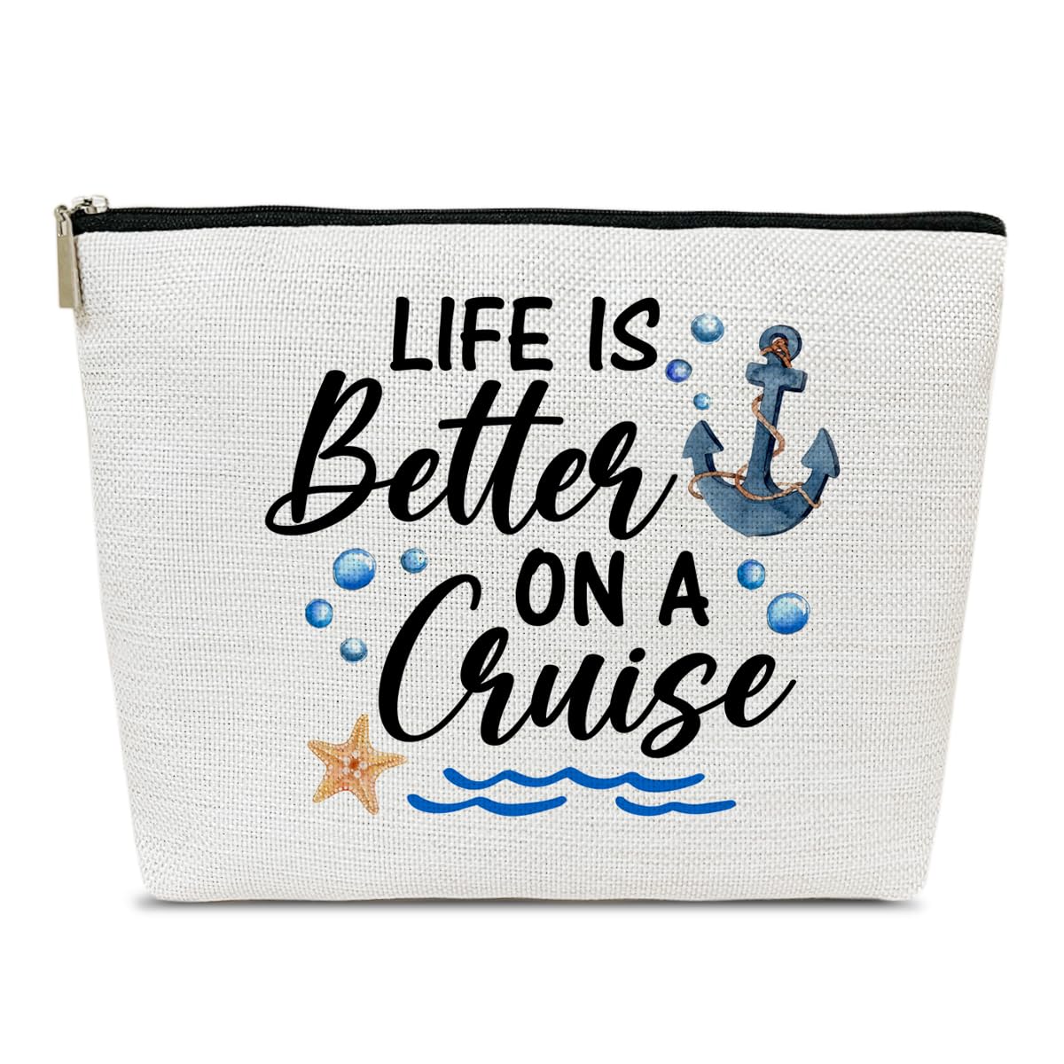 Ythuil Cruise Makeup Bag front view showing large capacity for cosmetics on travels.