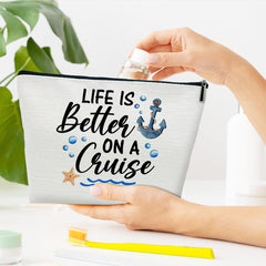 Ythuil Cruise Makeup Bag side-pocket view for organized gadget storage.