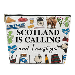 Ythuil Scotland travel makeup bag shows large capacity for essentials on trips.