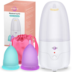 YTYOMUR menstrual cup steamer front view—compact, travel-friendly cleaner for quick sterilization
