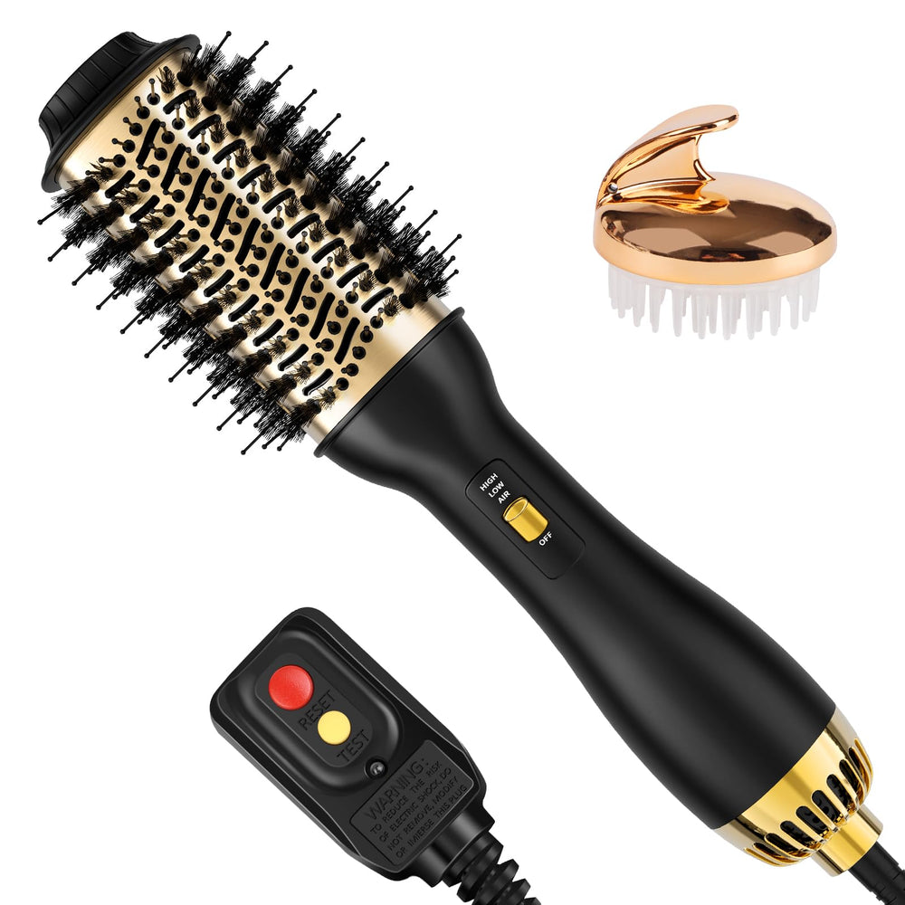 Yucafy 4-in-1 hot air brush with oval barrel delivering smooth styling through 360° airflow.
