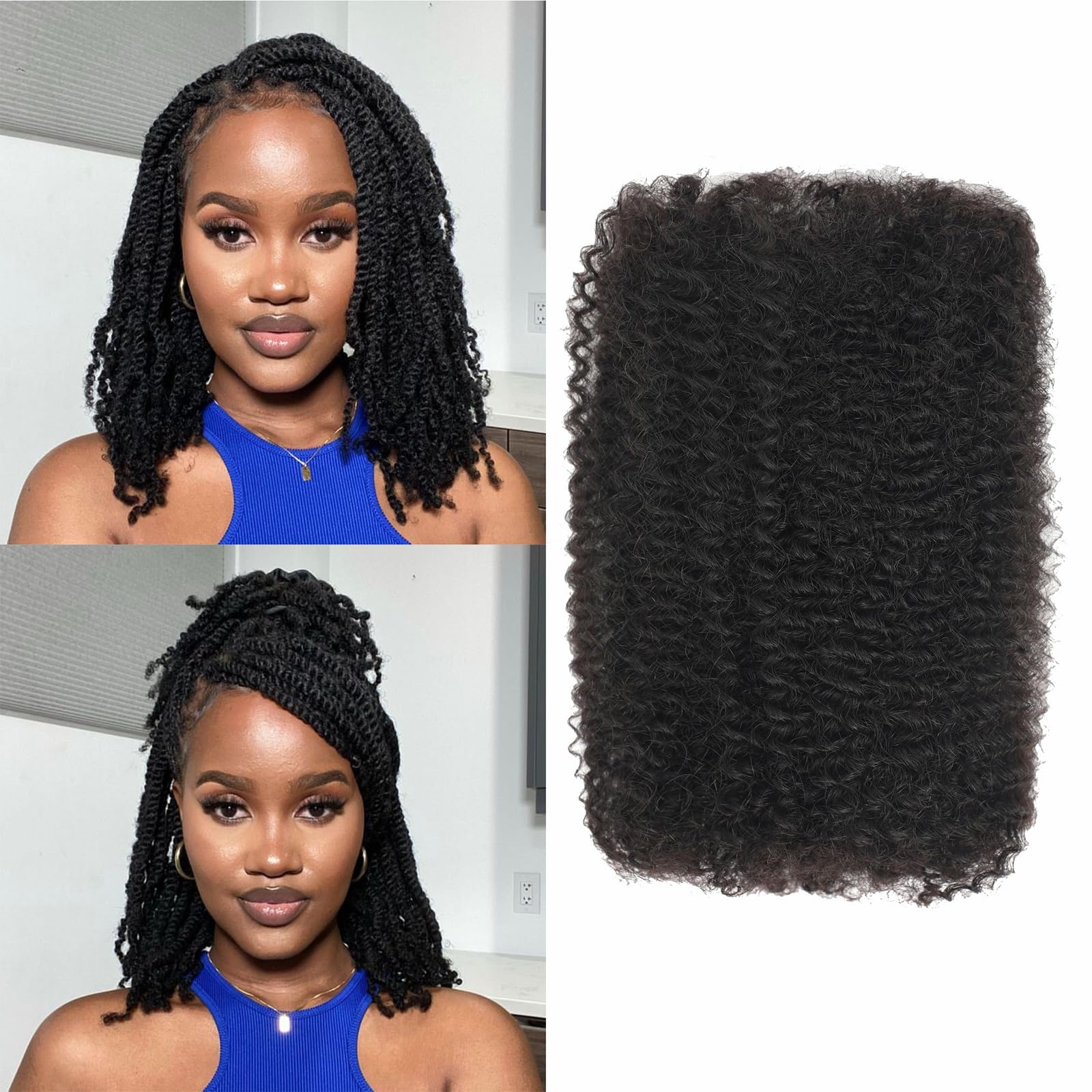 YuDragonFt Afro kinky bulk hair 18 inch bundle for dreadlock extensions