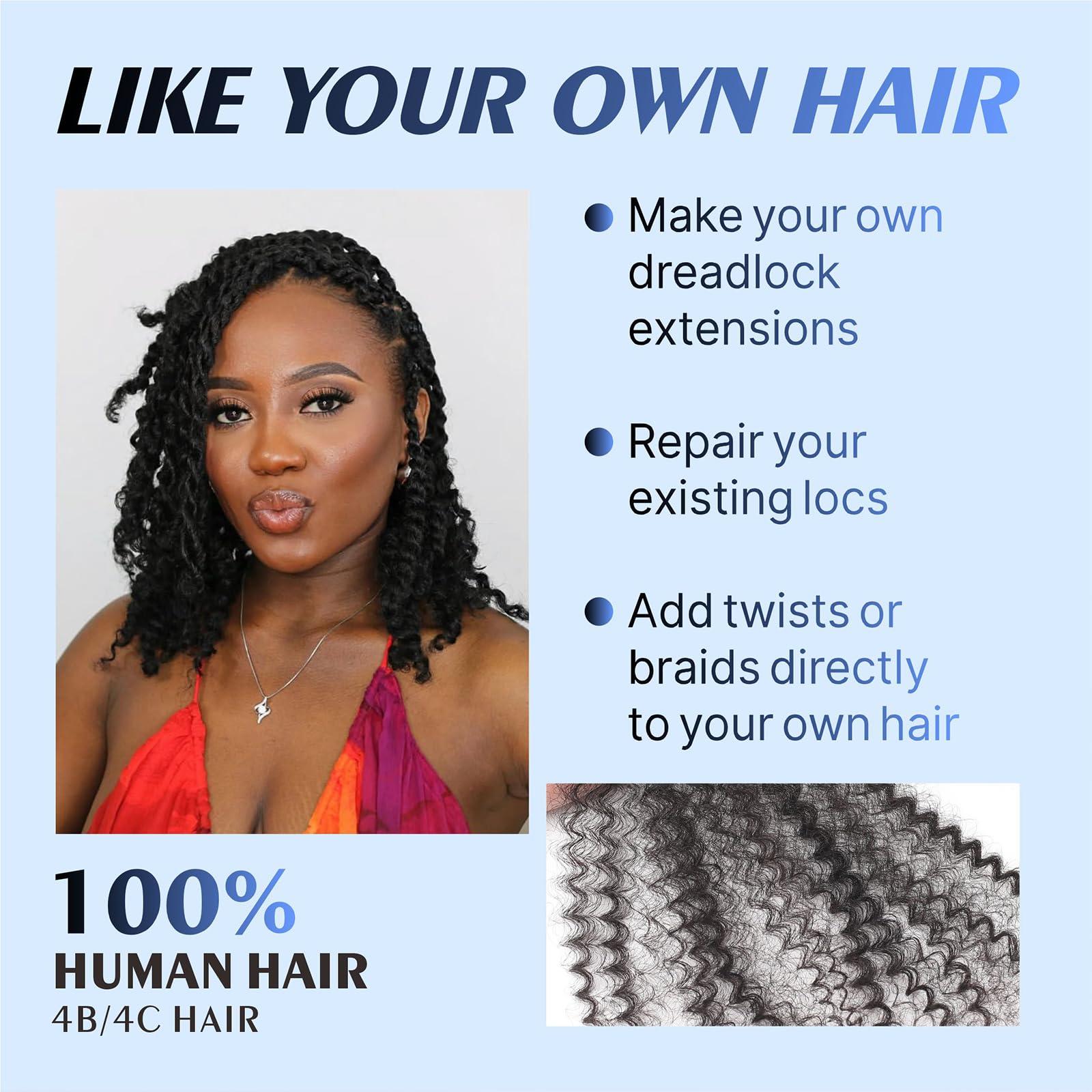 YuDragonFt loc repair bulk hair ready for blending