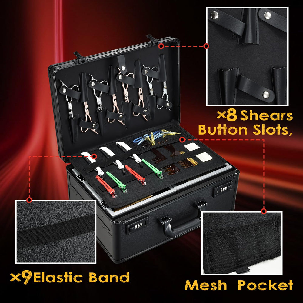 Yueieoun Barber Case bottom compartment holding extra tools