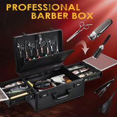 Yueieoun Barber Case clear lids protecting tools while displayed