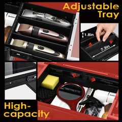 Yueieoun Barber Case detachable panel with elastic strap for easy access