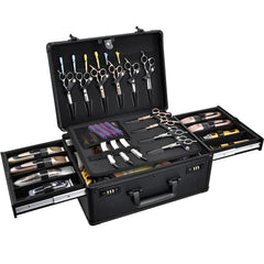Yueieoun barber case side view highlights secure storage for tools on the go.