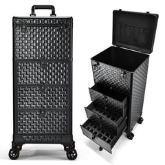 Yueieoun salon cart front view with accessible three-drawer storage for on-the-go beauty work
