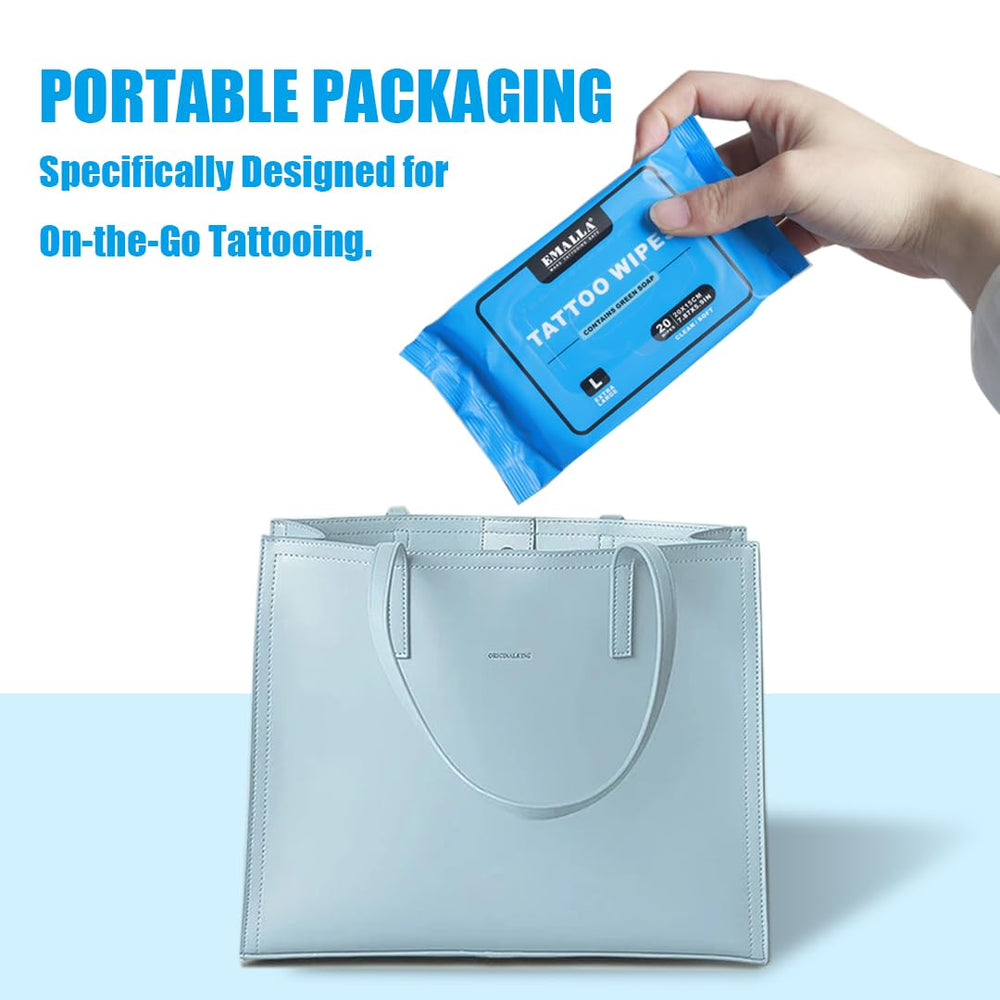 Yuelong Green Soap Tattoo Wipes compact travel pack for on-the-go use