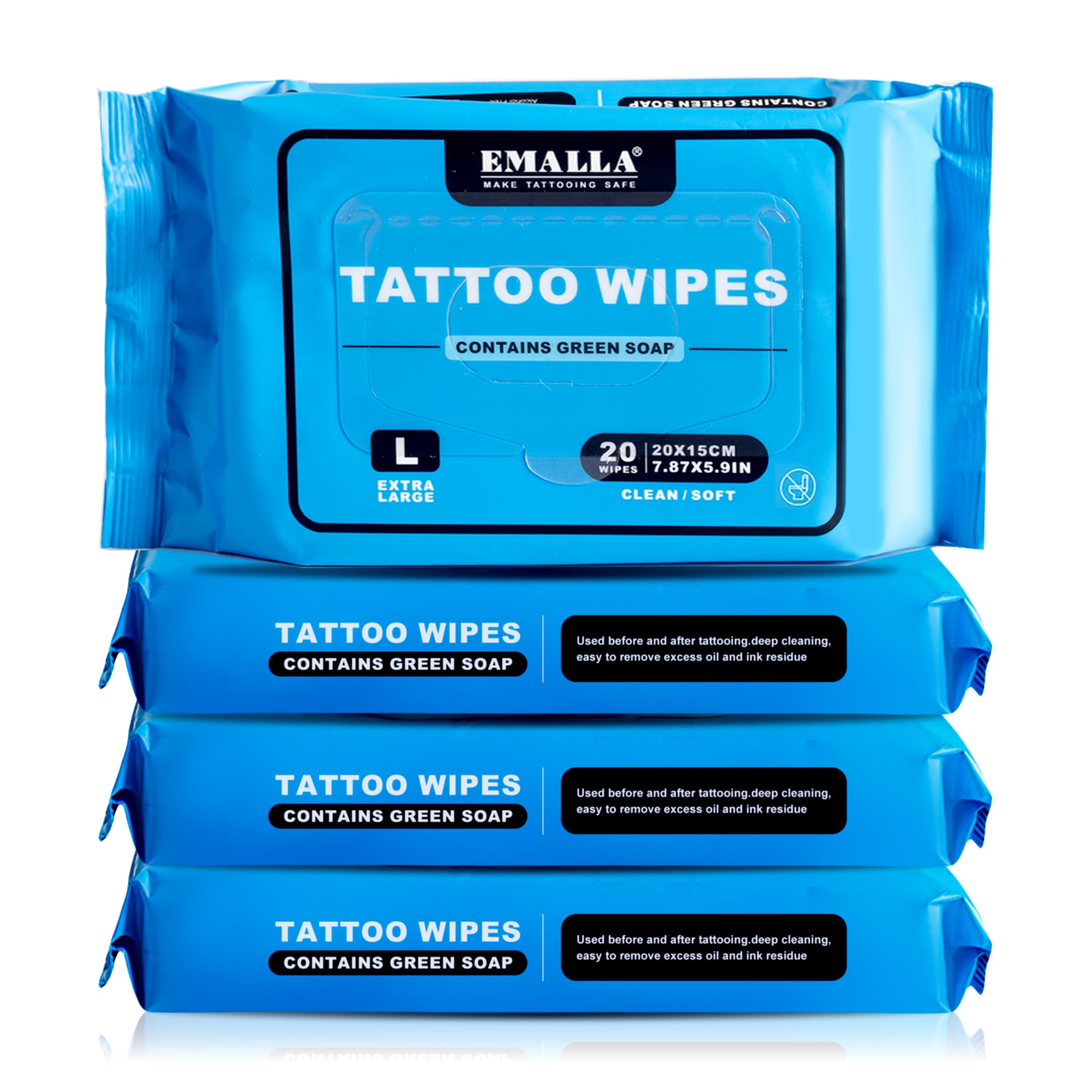 Yuelong Green Soap Tattoo Wipes open packaging for quick studio prep