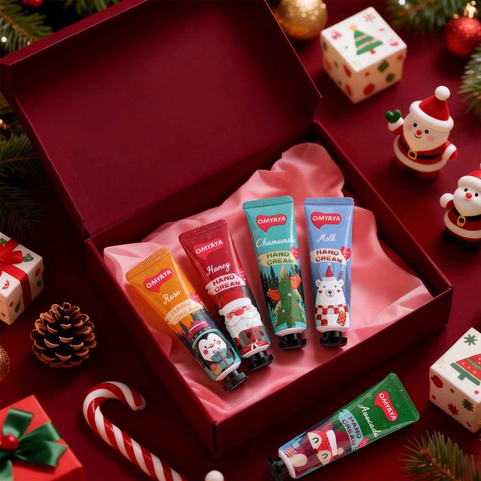 YUEONEWIN Bulk 50-pack Christmas hand cream set perfect for party favors