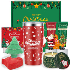 YUEONEWIN Christmas gift set tumbler—keeps drinks hot or cold for hours.