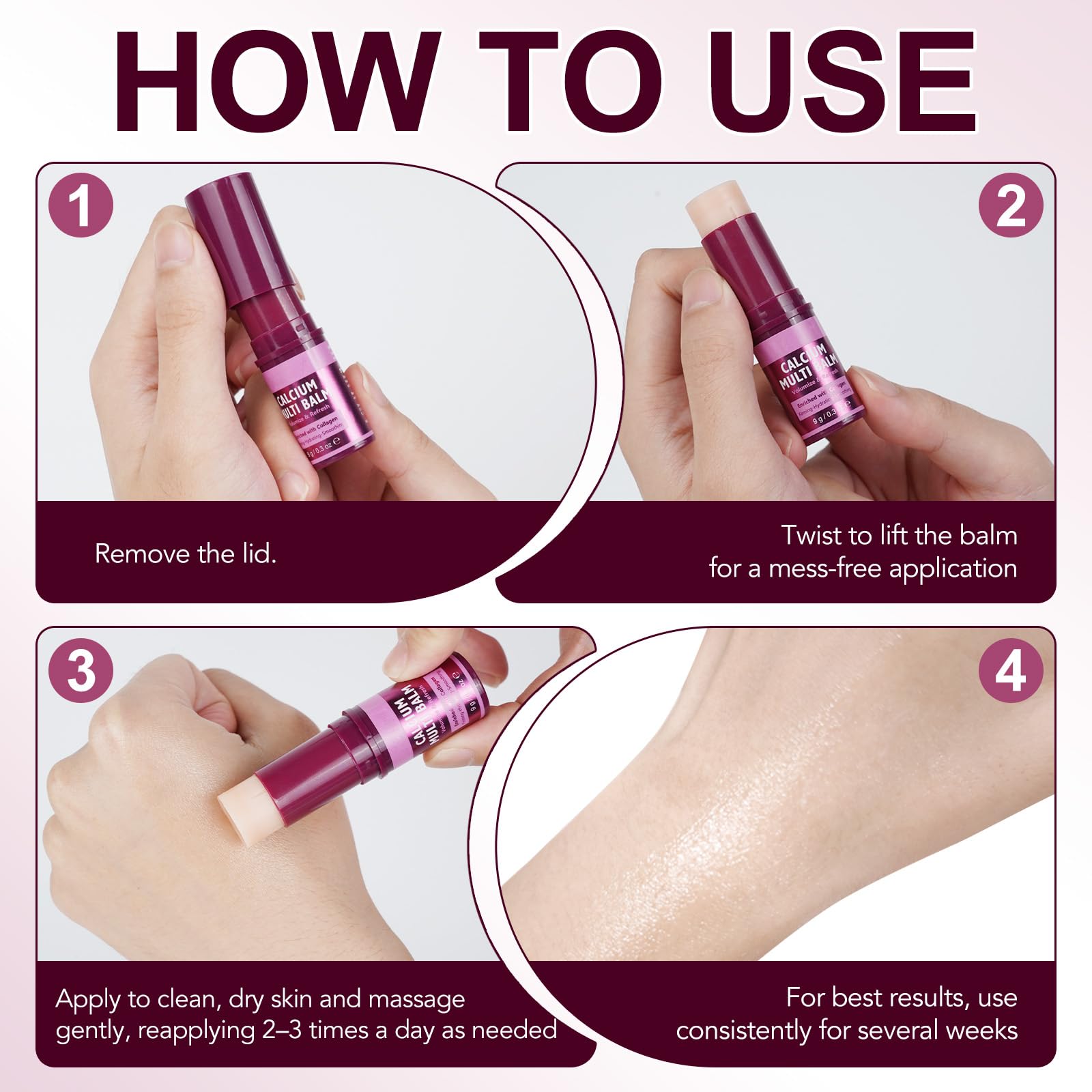 YUEPLATTNMAY Calcium Volume Multi Balm packaging highlights travel-friendly design.