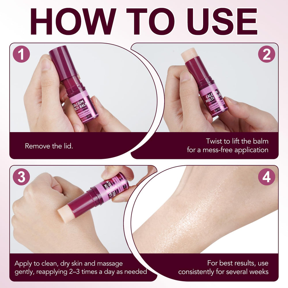 YUEPLATTNMAY Calcium Volume Multi Balm packaging highlights travel-friendly design.