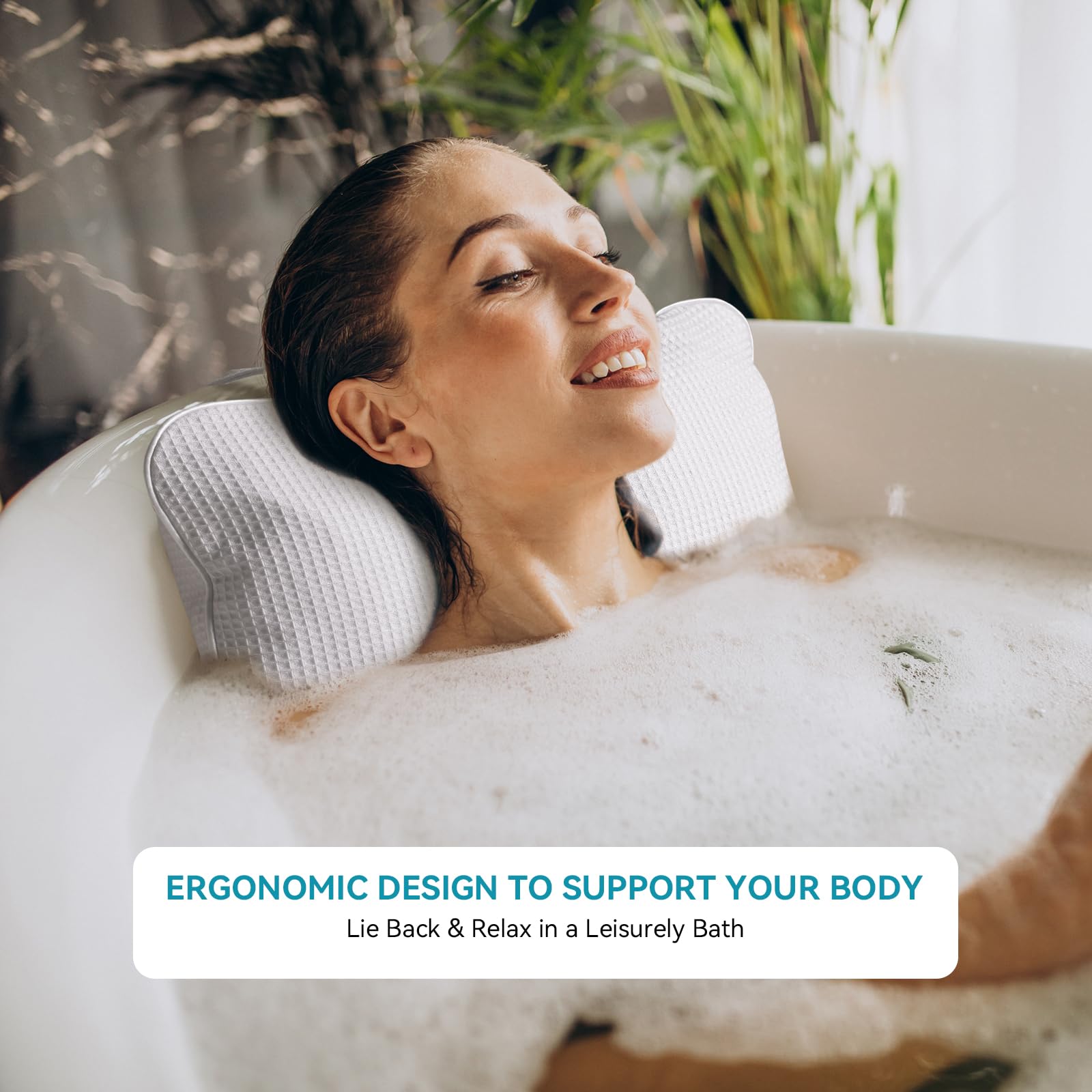 YUET bathtub pillow is machine washable for easy cleaning after baths.