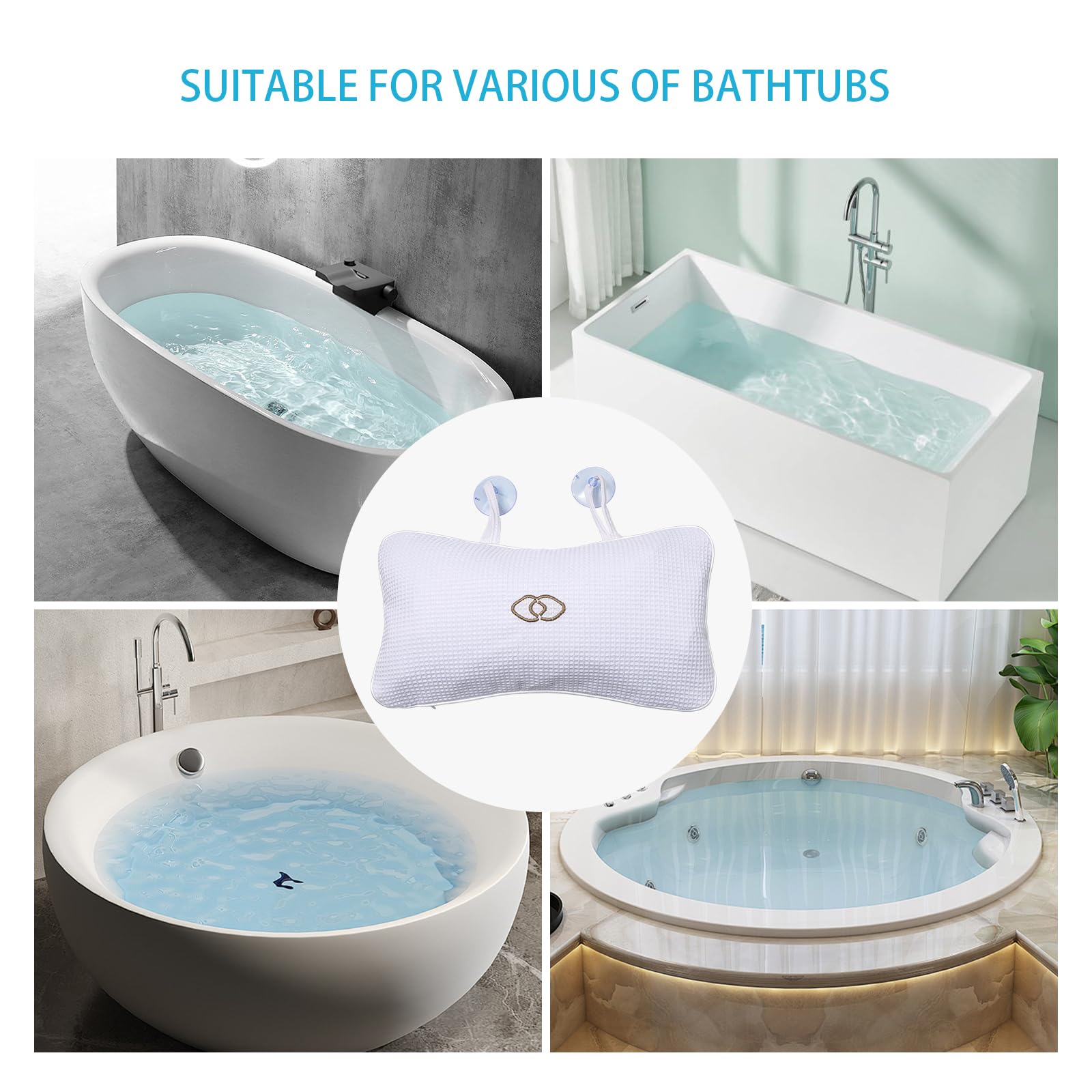 A user enjoys a relaxing soak with the YUET pillow for comfort.